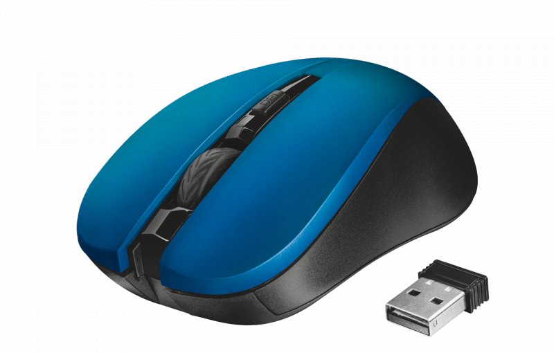 TRUST Mydo Silent Click/ Kancelářská/ Optická/ Bezdrátová USB/ Černá-modrá - obrázek produktu