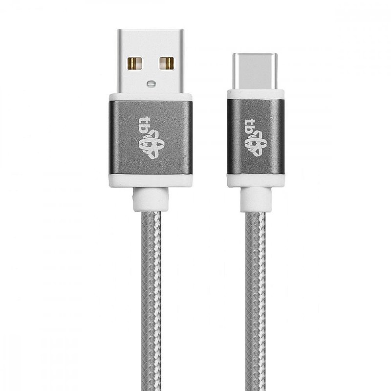TB Cable USB - USB C 1.5 m gray tape - obrázek č. 1