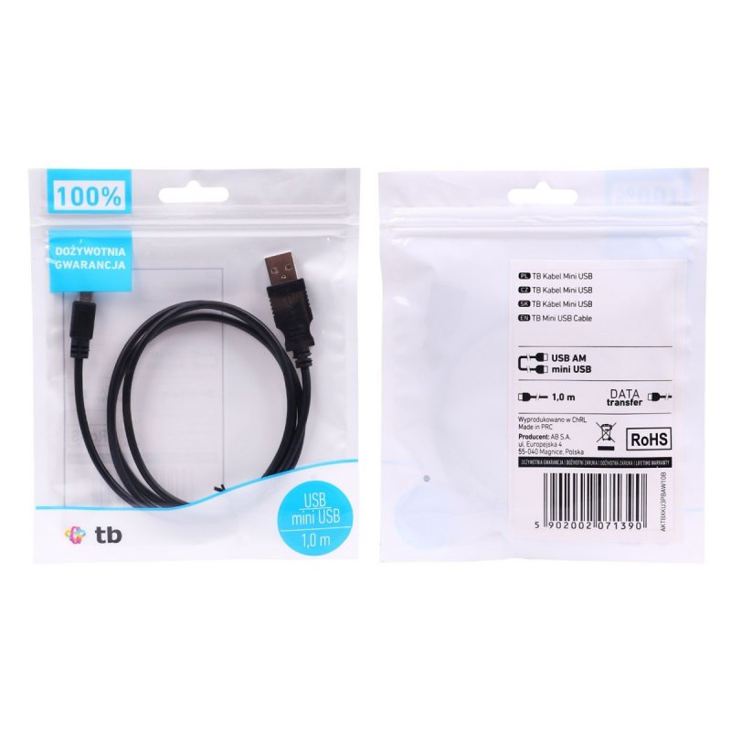 TB Touch USB - Mini USB 1m. black, M/ M - obrázek č. 3