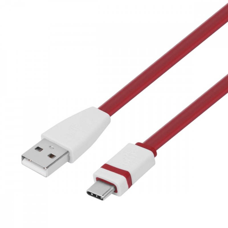 TB Touch USB-C/ USB-A plochý kabel, 1m, červený - obrázek produktu