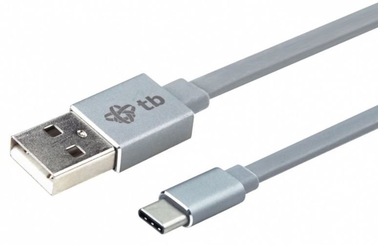 TB Touch USB-C/ USB-A plochý kabel, 1m, šedý - obrázek produktu
