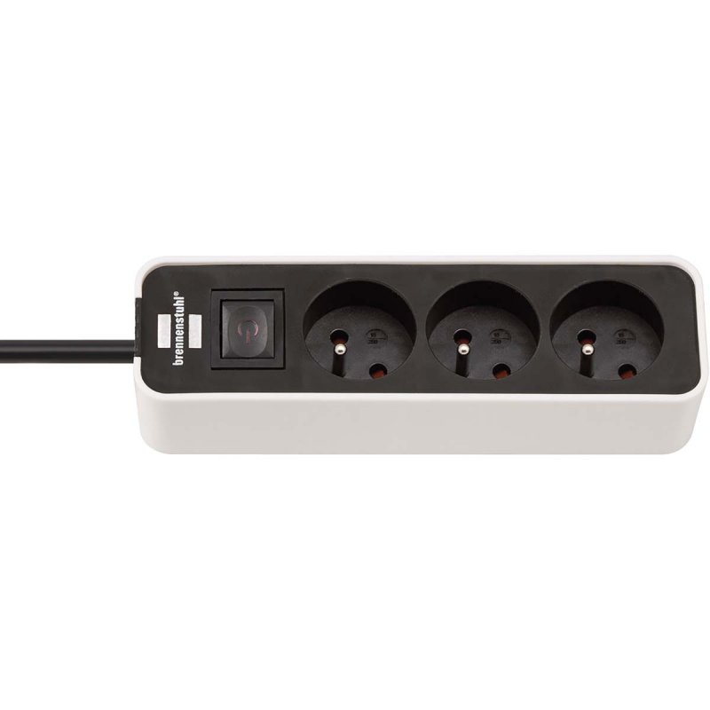 Ecolor zásuvka 3cestná (rozvodná krabice s vypínačem a 3,00 m kabelem) TYPE E 1153234320 - obrázek produktu