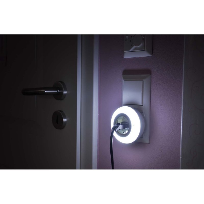 LED noční světlo / měkké orientační světlo se stmívacím čidlem do zásuvky (vč. zásuvky se zvýšenou ochranou proti dotyku) bílá - obrázek č. 3