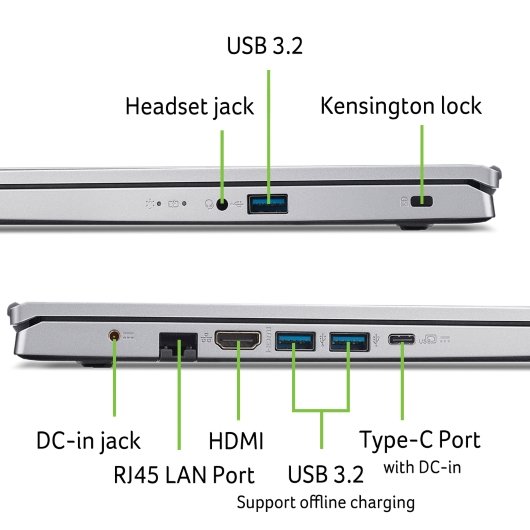 Acer Aspire 3/ 15 (A315-44P)/ R7-5700U/ 15,6"/ FHD/ 16GB/ 512GB SSD/ RX Vega 8/ W11H/ Silver/ 2R - obrázek č. 8