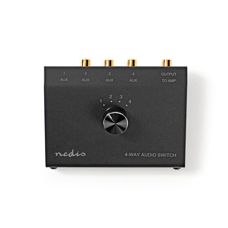Analogový Audio Přepínač | 4 Porty port(s) | Vstupní konektor: 1x 3,5 mm / 3x (2x RCA Zásuvka) | Výstupní konektor: 1x (2x RCA Z - obrázek č. 3