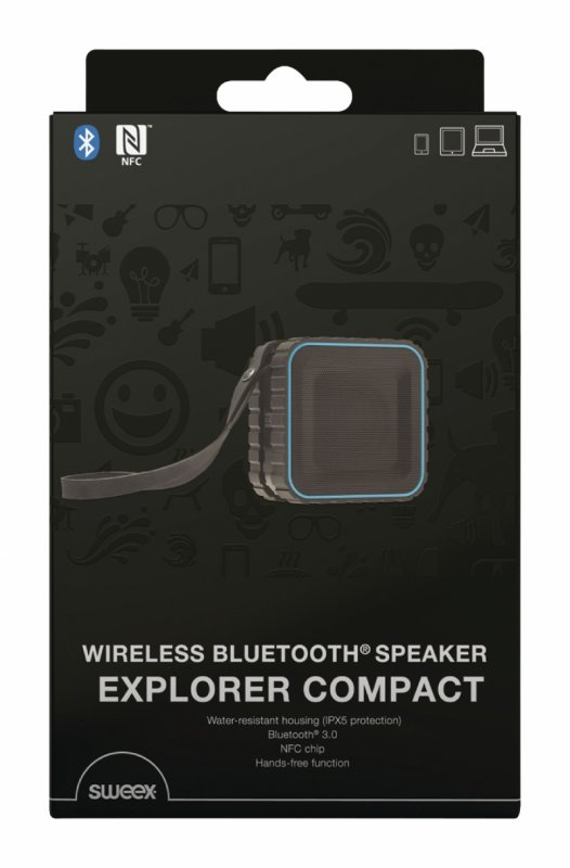Bluetooth Reproduktor 2.0 Explorer 3 W Vestavěný mikrofon Černá/Modrá - obrázek č. 4
