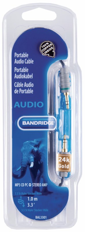 Stereo Audio Kabel 3.5mm Zástrčka - 3.5mm Zástrčka 1.00 m Modrá - obrázek č. 1