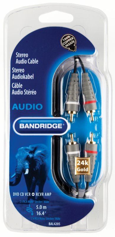 Stereo Audio Kabel 2x CINCH Zástrčka - 2x CINCH Zástrčka 5.00 m Modrá - obrázek č. 3