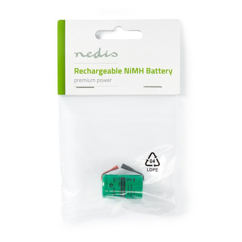 Dobíjecí Ni-MH baterie | 1.2 V DC | Dobíjecí | 1000 mAh | Přednabité | 1-Polybag | N/A | Pájecí Jazýčky | Zelená - obrázek č. 1