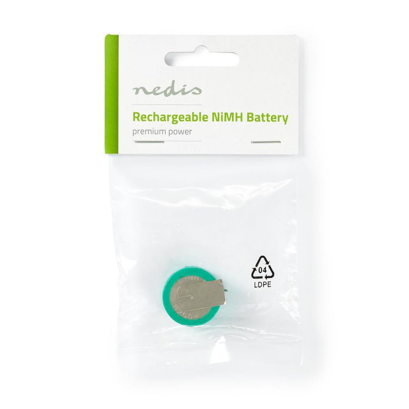 Dobíjecí Ni-MH baterie | 2.4 V DC | Dobíjecí | 250 mAh | Přednabité | 1-Polybag | N/A | Pájecí Kolík | Zelená - obrázek č. 1