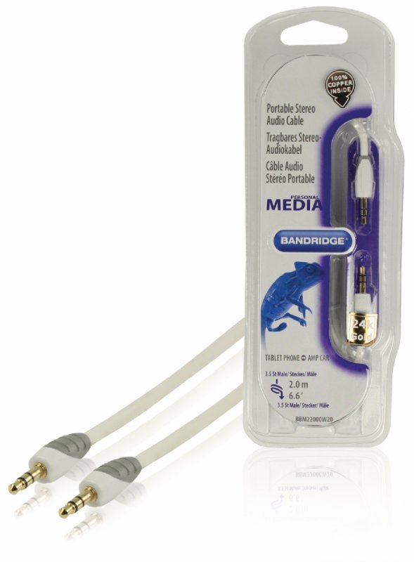 Stereo Audio Kabel 3.5mm Zástrčka - 3.5mm Zástrčka 2.00 m Bílá - obrázek produktu