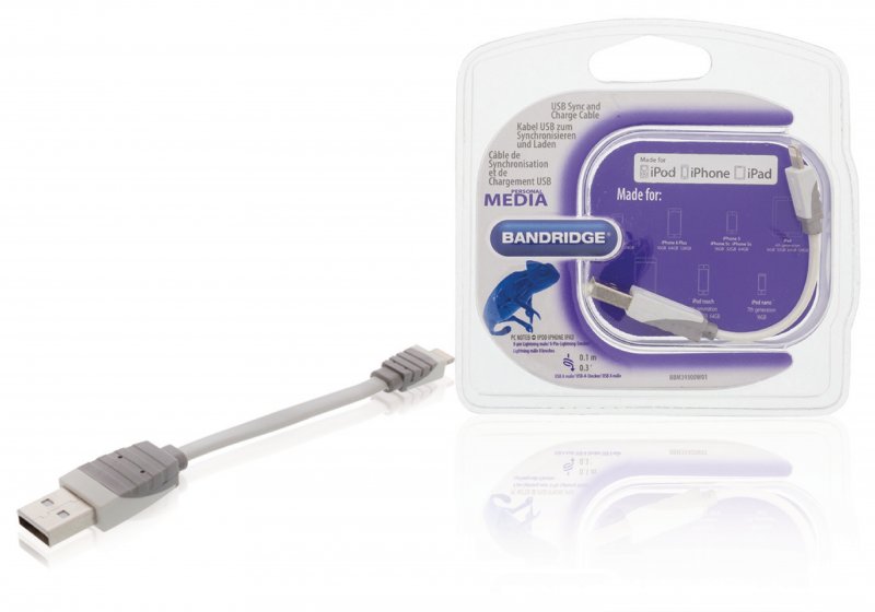 Synchronizační a Nabíjecí Kabel Apple Lightning - USB A Zástrčka 0.10 m Bílá BBM39300W01 - obrázek produktu