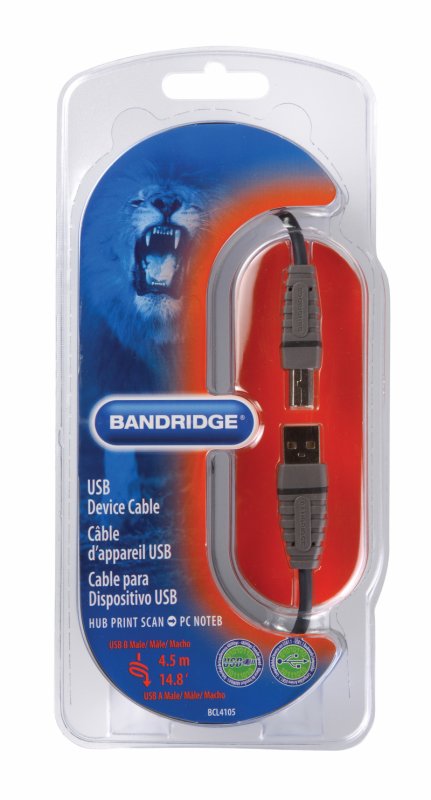 Kabel USB 2.0 USB A Zástrčka - USB-B Male Kulatý 4.50 m Modrá - obrázek č. 3