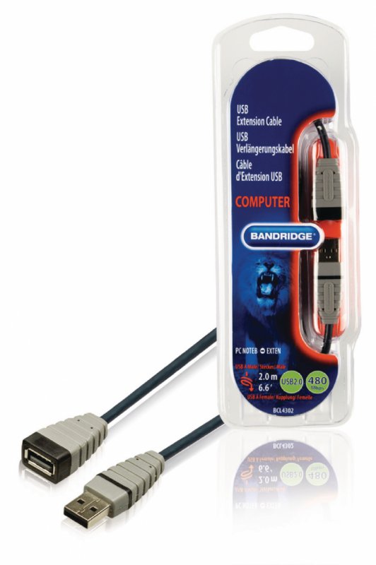 Prodlužovací Kabel USB 2.0 USB A Zástrčka - USB A Zásuvka Kulatý 2.00 m Modrá - obrázek produktu