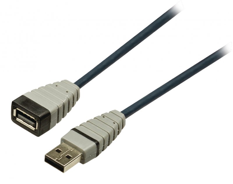 Prodlužovací Kabel USB 2.0 USB A Zástrčka - USB A Zásuvka Kulatý 2.00 m Modrá - obrázek č. 1