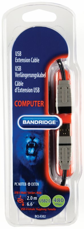 Prodlužovací Kabel USB 2.0 USB A Zástrčka - USB A Zásuvka Kulatý 2.00 m Modrá - obrázek č. 4