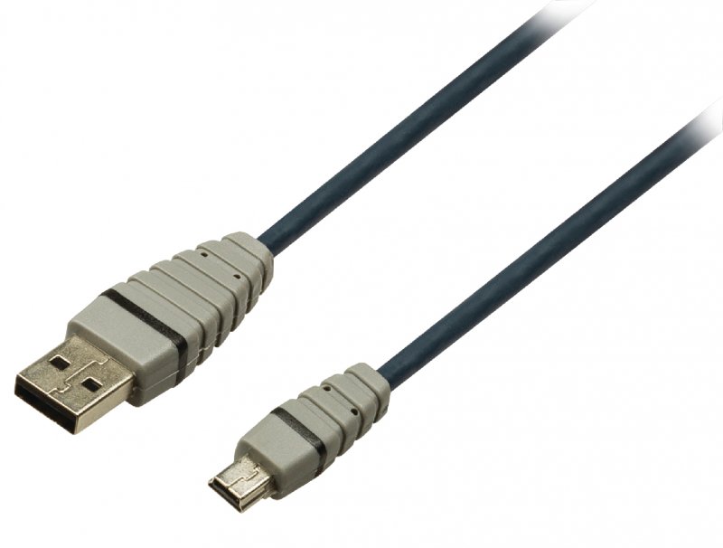 Kabel USB 2.0 USB A Zástrčka - Mini B Zástrčka Kulatý 1.00 m Modrá - obrázek č. 1