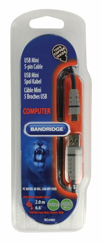 Kabel USB 2.0 USB A Zástrčka - Mini B Zástrčka Kulatý 2.00 m Modrá - obrázek č. 4