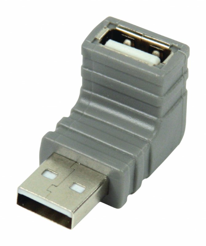 Adaptér USB 2.0 Úhlový 270° USB A Zástrčka - USB A Zásuvka Šedá - obrázek č. 2