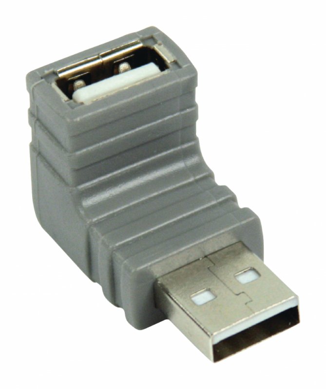 Adaptér USB 2.0 Úhlový 270° USB A Zástrčka - USB A Zásuvka Šedá - obrázek č. 3