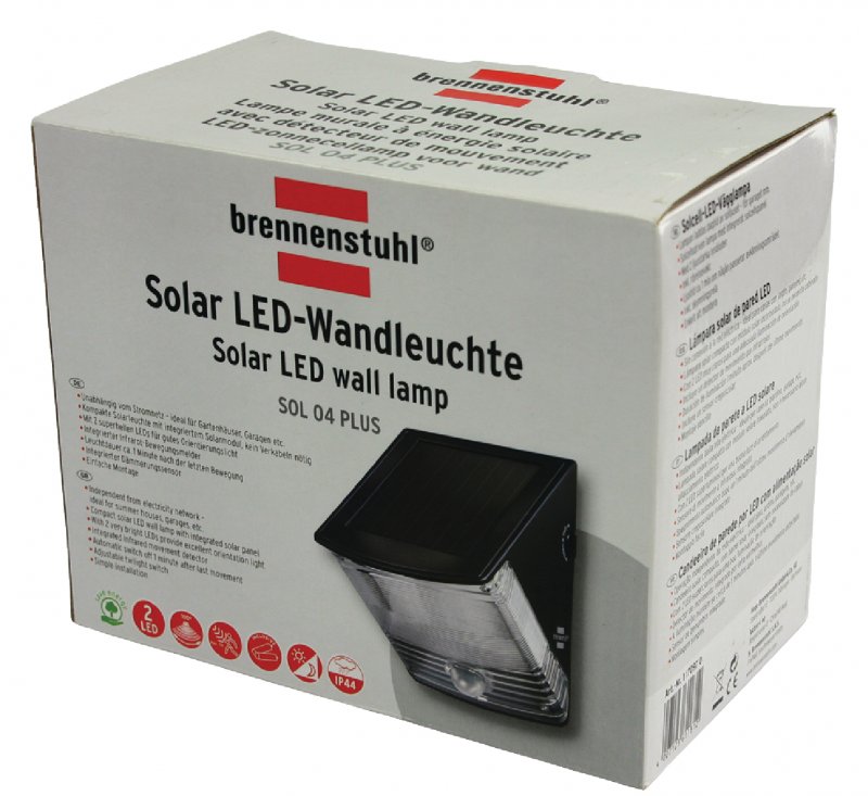 Solární Nástěnné Svítidlo 2 LED Černá BN-0821 - obrázek č. 2