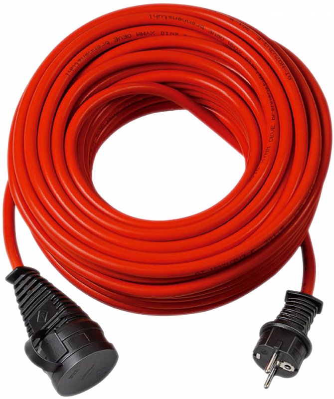 Venkovní prodlužovací kabel BREMAXX® (kabel 10m v červené barvě, pro krátkodobé venkovní použití IP44, lze použít až do -35 °C, - obrázek produktu
