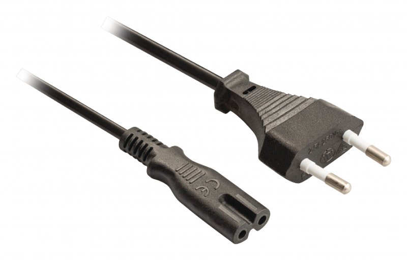 Napájecí kabel Euro Konektor Zástrčka - IEC-320-C7 1.80 m Černá - obrázek č. 2