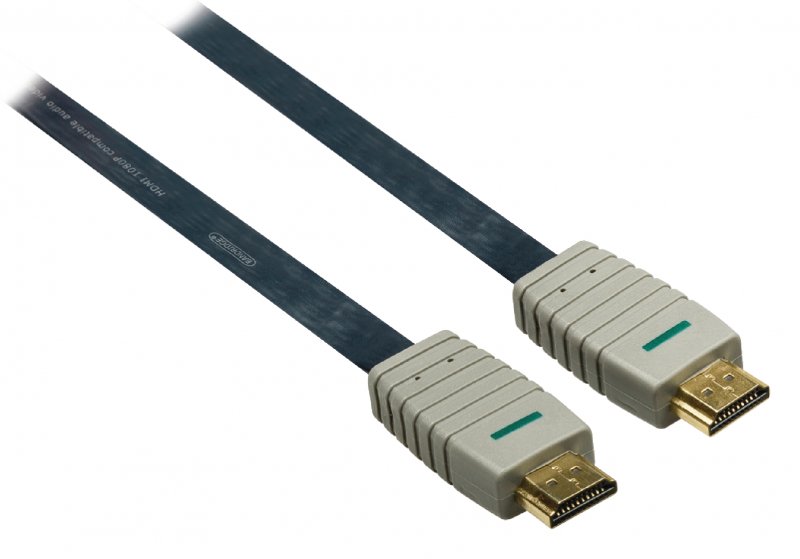 Plochý High Speed HDMI Kabel s Ethernetem HDMI Konektor - HDMI Konektor 0.50 m Modrá - obrázek č. 2