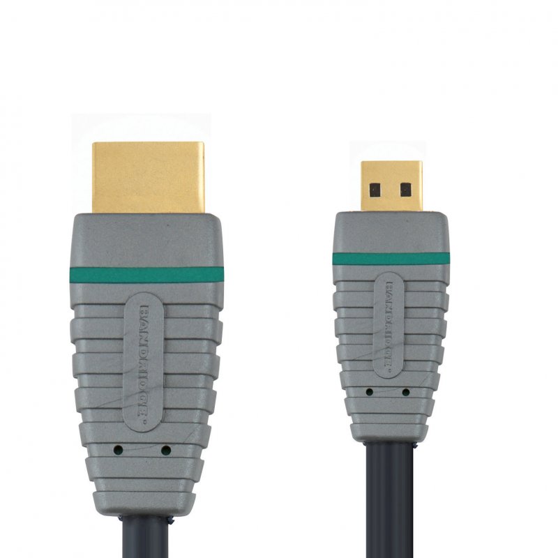 High Speed HDMI Kabel s Ethernetem HDMI Konektor - HDMI Micro Konektor 2.00 m Modrá BVL1702 - obrázek č. 1