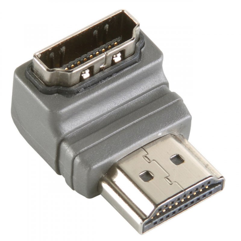 Adaptérem High Speed HDMI s Ethernetem Úhlový 90° HDMI Konektor - HDMI Zásuvka Šedá BVP133 - obrázek č. 1