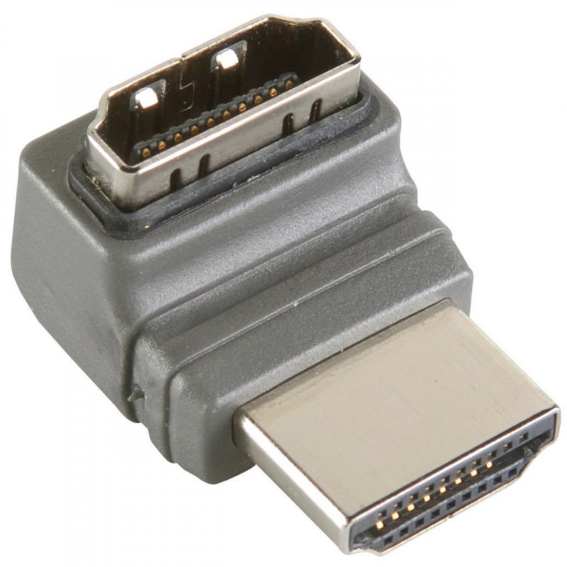 Adaptérem High Speed HDMI s Ethernetem Úhlový 270° HDMI Konektor - HDMI Zásuvka Šedá BVP136 - obrázek č. 1