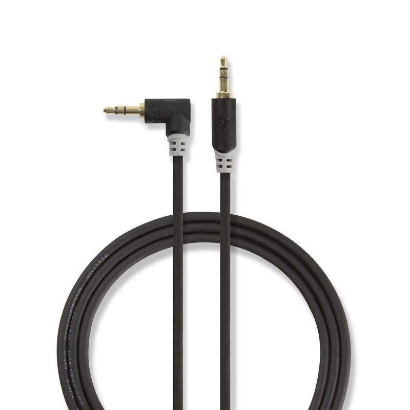 Stereo Audio Kabel | 3,5 mm Zástrčka | 3,5 mm Zástrčka | Pozlacené | 1.00 m | Kulatý | Antracit - obrázek produktu
