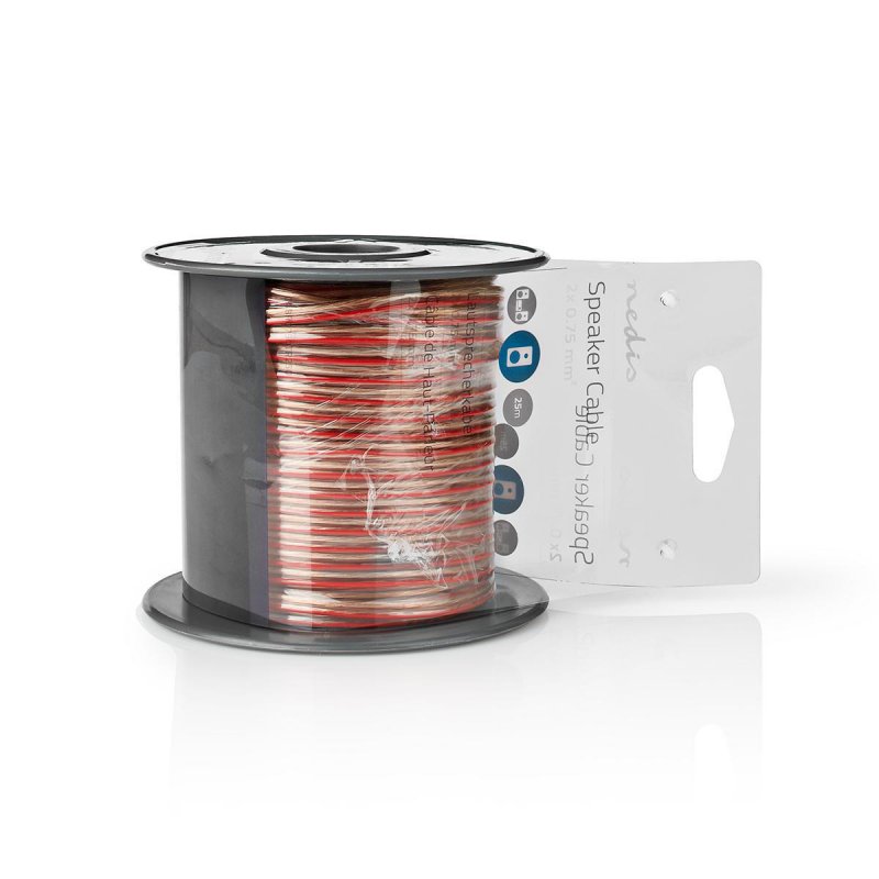 Repro kabel | 2x 0.75 mm² | Měď | 25.0 m | Kulatý | PVC | Transparentní | Role - obrázek č. 2