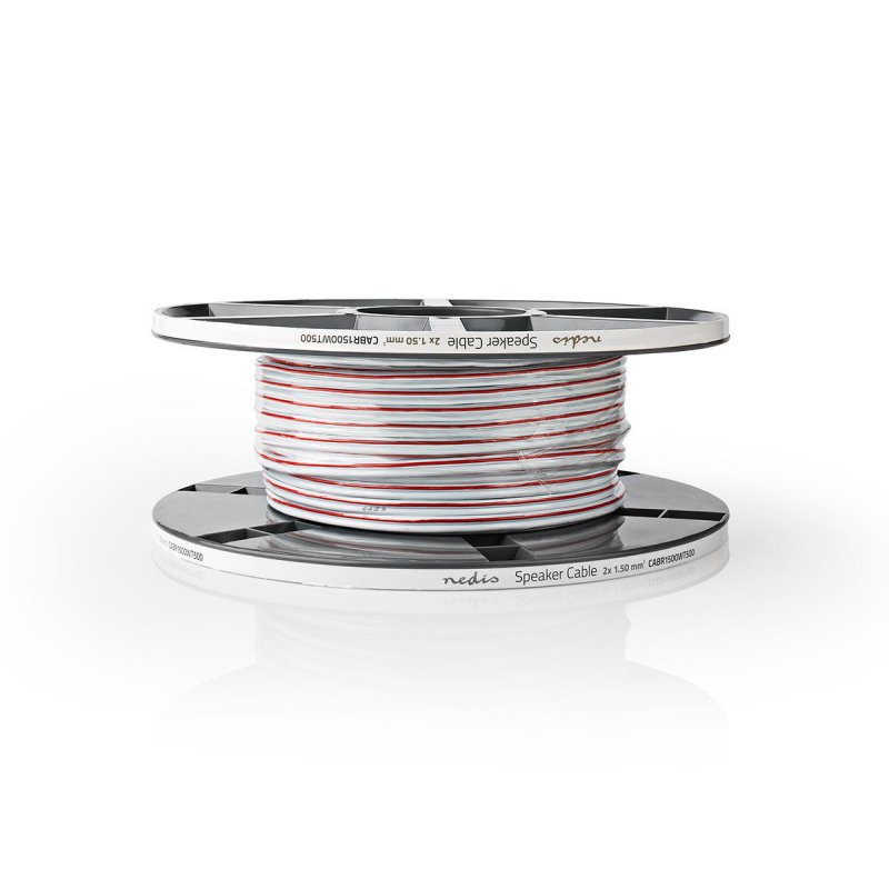Repro kabel | 2x 1.50 mm² | Měď | 50.0 m | Kulatý | PVC | Bílá | Role - obrázek č. 1