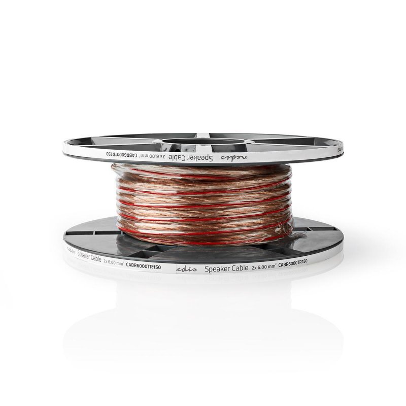 Repro kabel | 2x 6.00 mm² | Měď | 15.0 m | Kulatý | PVC | Transparentní | Role - obrázek č. 1