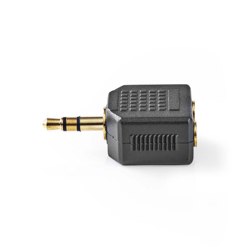 Stereo Audio Adaptér | 3,5 mm Zástrčka | 2× 3.5mm Zásuvka | Pozlacené | Přímý | ABS | Antracit | 1 kusů | Box s Okénkem - obrázek produktu