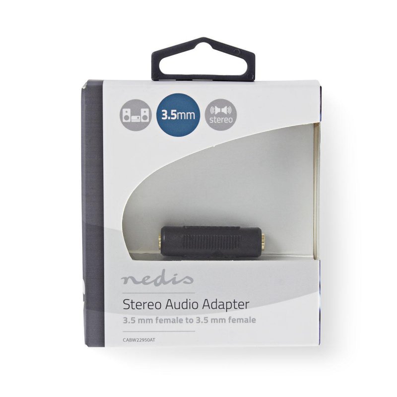 Stereo Audio Adaptér | 3,5 mm Zásuvka | 3,5 mm Zásuvka | Pozlacené | Přímý | ABS | Antracit | 1 kusů | Box s Okénkem - obrázek č. 3