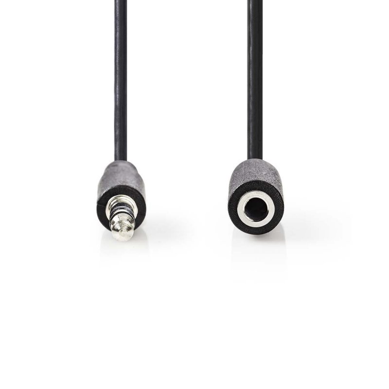 Stereo Audio Kabel | 3,5 mm Zástrčka | 3,5 mm Zásuvka | Poniklované | 1.00 m | Kulatý | Černá | Box - obrázek č. 1