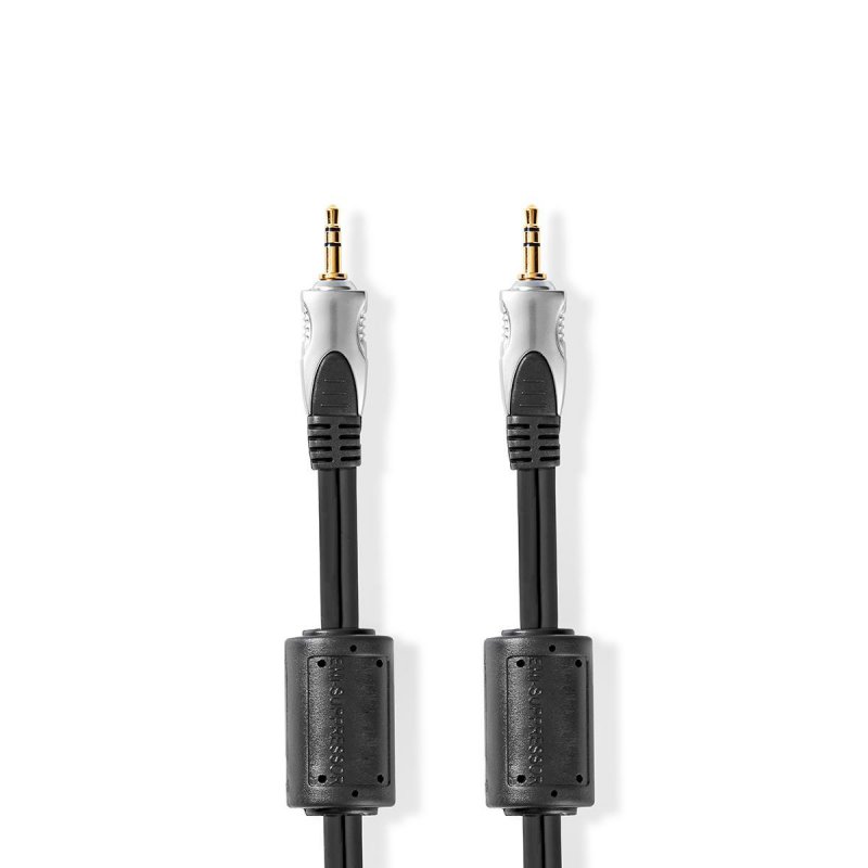 Stereo Audio Kabel | 3,5 mm Zástrčka | 3,5 mm Zástrčka | Pozlacené | 10.0 m | Kulatý | Antracit | Box - obrázek produktu