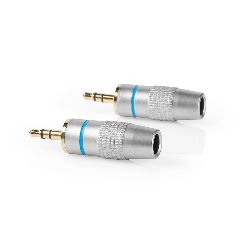 Audio konektor | Přímý | Zástrčka | Pozlacené | Průměr vstupního kabelu: 7.0 mm | Kov | Stříbrná | 2 kusů | Blistr - obrázek č. 4