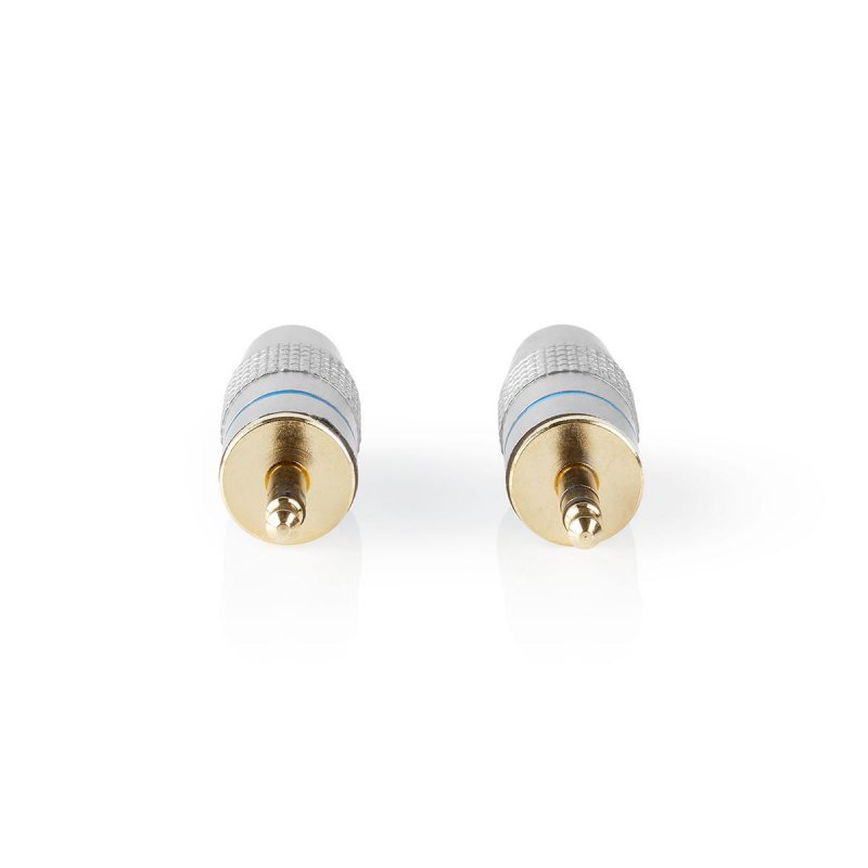 Audio konektor | Přímý | Zástrčka | Pozlacené | Průměr vstupního kabelu: 7.0 mm | Kov | Stříbrná | 2 kusů | Blistr - obrázek č. 1