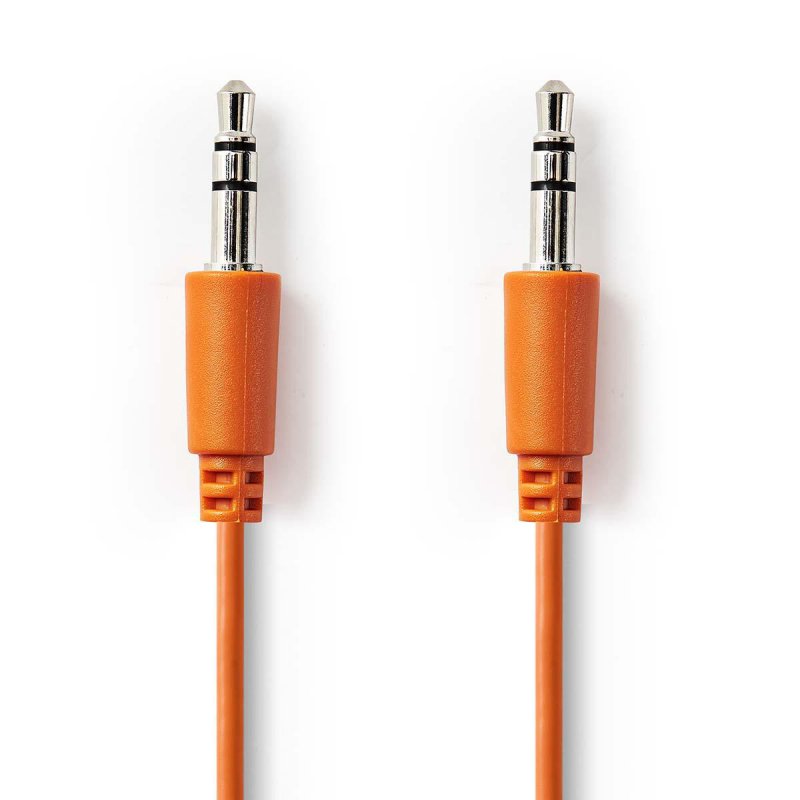 Stereo Audio Kabel | 3,5 mm Zástrčka | 3,5 mm Zástrčka | Poniklované | 1.00 m | Kulatý | Oranžová | Plastový Sáček - obrázek produktu