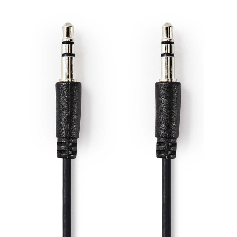 Stereo Audio Kabel | 3,5 mm Zástrčka | 3,5 mm Zástrčka | Poniklované | 1.00 m | Kulatý | Černá - obrázek produktu