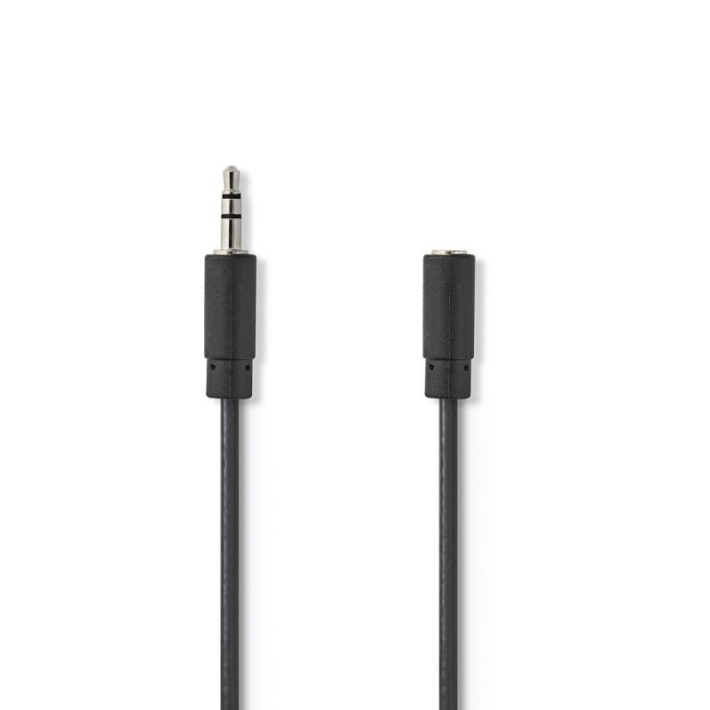 Stereo Audio Kabel | 3,5 mm Zástrčka | 3,5 mm Zásuvka | Poniklované | 10.0 m | Kulatý | Černá | Obálka - obrázek produktu