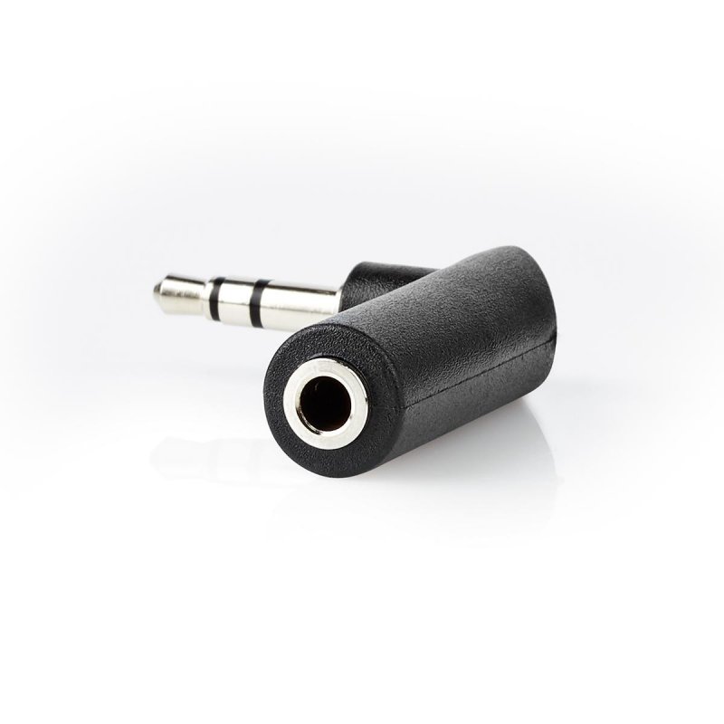 Stereo Audio Adaptér | 3,5 mm Zástrčka | 3,5 mm Zásuvka | Poniklované | Úhlový 90° | Kov | Černá | 10 kusů | Plastový Sáček - obrázek č. 4