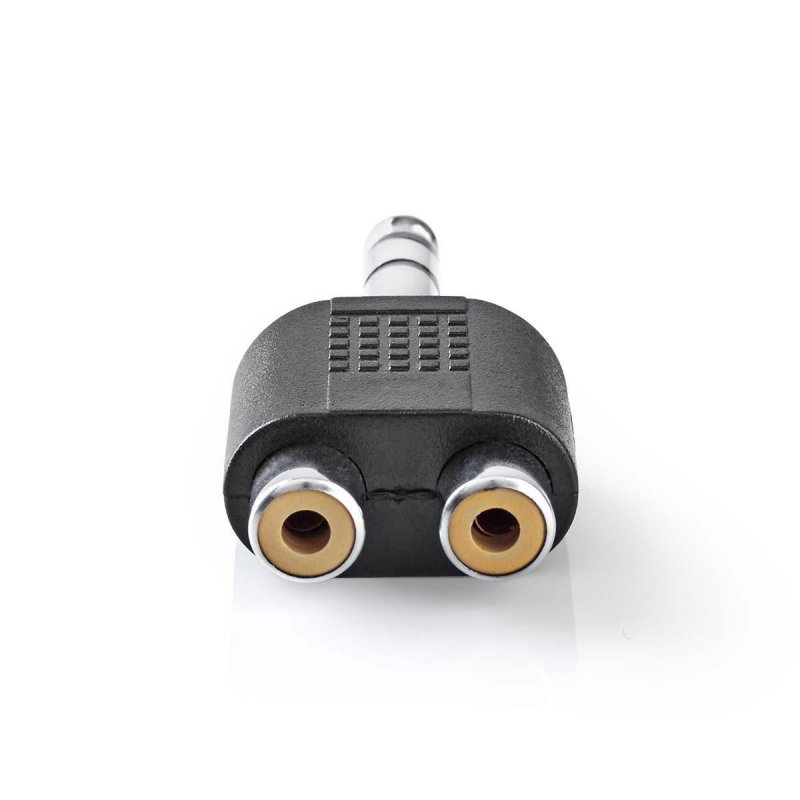 Stereo Audio Adaptér | Muž 6,35 mm | 2x RCA Zásuvka | Poniklované | Přímý | ABS | Černá | 10 kusů | Plastový Sáček - obrázek č. 2