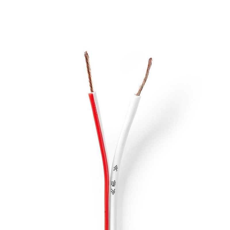 Repro kabel | 2x 0.75 mm² | CCA | 50.0 m | Kulatý | PVC | Bílá | Zabaleno - obrázek produktu