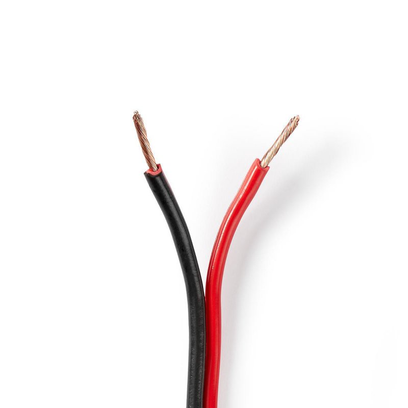 Repro kabel | 2x 1.50 mm² | CCA | 15.0 m | Kulatý | PVC | Černá / Červená | Zabaleno - obrázek produktu