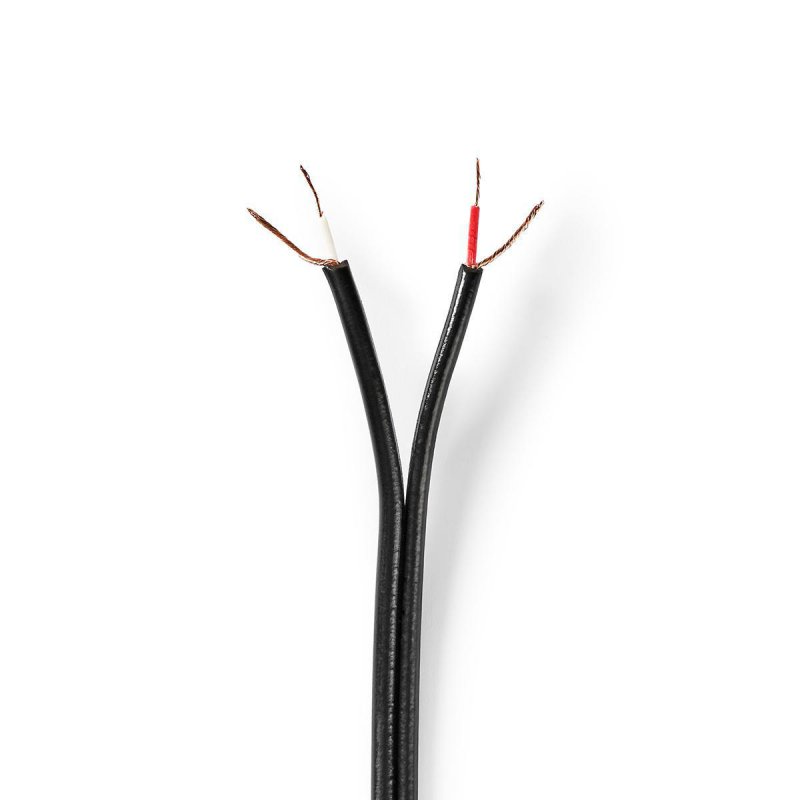 Audio Cable | 2x 0.15 mm² | CCA | 100.0 m | Kulatý | PVC | Černá | Zabaleno - obrázek produktu
