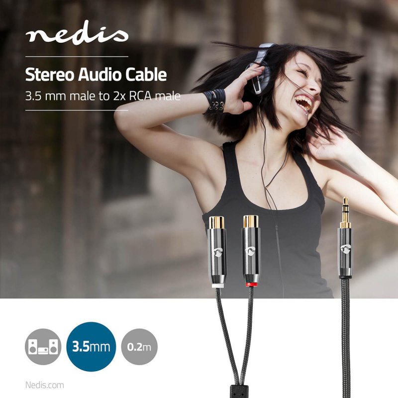 Stereo Audio Kabel | 3,5 mm Zástrčka  CATB22250GY02 - obrázek č. 1